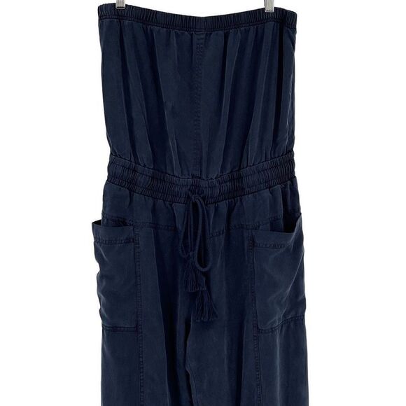 Anthropologie On The Road Tencel Strapless Jumpsuit Jogger Blue Women Medium - Picture 2 of 10